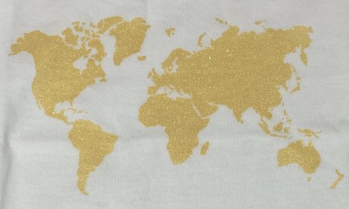 Camiseta mapamundi glitter