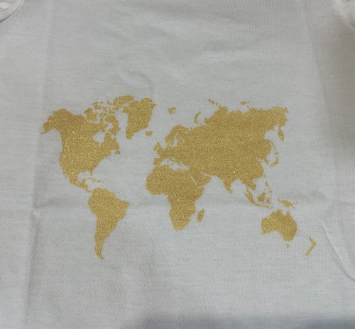 Camiseta mapamundi glitter