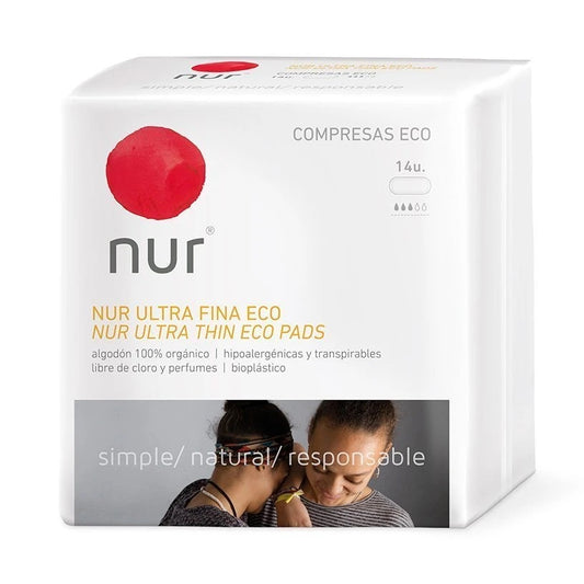 Compresas Biodegradable Nur Ultrafina, algodón 100% orgánico